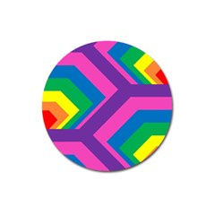 Geometric Rainbow Spectrum Colors Magnet 3  (round) by Nexatart