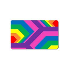 Geometric Rainbow Spectrum Colors Magnet (name Card) by Nexatart