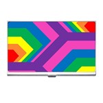 Geometric Rainbow Spectrum Colors Business Card Holders Front