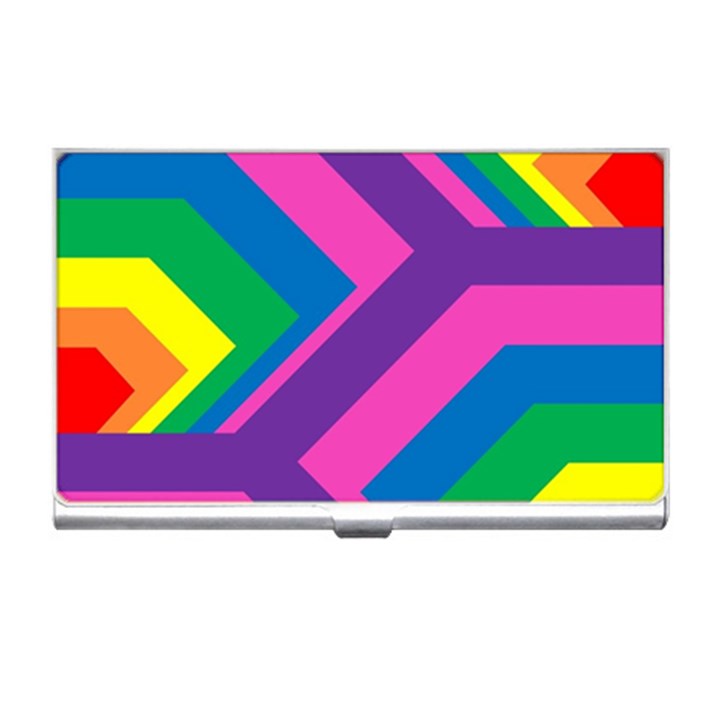 Geometric Rainbow Spectrum Colors Business Card Holders