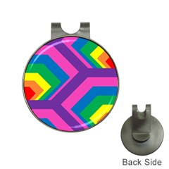 Geometric Rainbow Spectrum Colors Hat Clips With Golf Markers by Nexatart