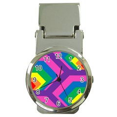 Geometric Rainbow Spectrum Colors Money Clip Watches by Nexatart