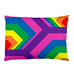 Geometric Rainbow Spectrum Colors Pillow Case by Nexatart