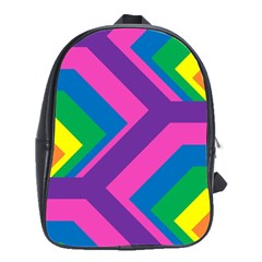 Geometric Rainbow Spectrum Colors School Bag (large) by Nexatart