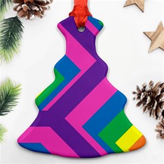 Geometric Rainbow Spectrum Colors Ornament (christmas Tree)  by Nexatart