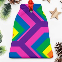 Geometric Rainbow Spectrum Colors Bell Ornament (two Sides) by Nexatart