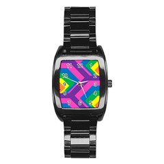 Geometric Rainbow Spectrum Colors Stainless Steel Barrel Watch by Nexatart