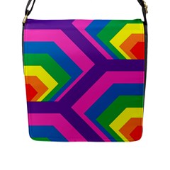 Geometric Rainbow Spectrum Colors Flap Messenger Bag (l)  by Nexatart