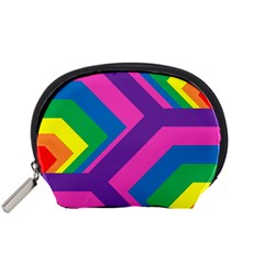 Geometric Rainbow Spectrum Colors Accessory Pouches (small) 