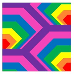 Geometric Rainbow Spectrum Colors Large Satin Scarf (square) by Nexatart