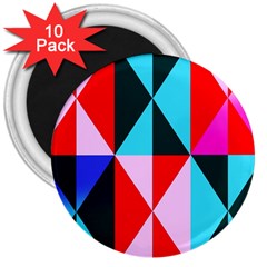 Geometric Pattern Design Angles 3  Magnets (10 Pack)  by Nexatart