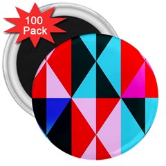 Geometric Pattern Design Angles 3  Magnets (100 Pack) by Nexatart