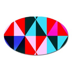 Geometric Pattern Design Angles Oval Magnet by Nexatart