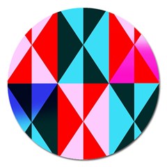 Geometric Pattern Design Angles Magnet 5  (round) by Nexatart