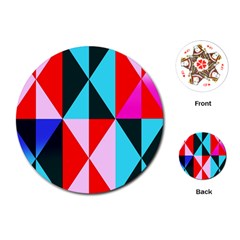 Geometric Pattern Design Angles Playing Cards (round)  by Nexatart