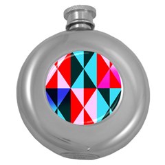 Geometric Pattern Design Angles Round Hip Flask (5 Oz) by Nexatart