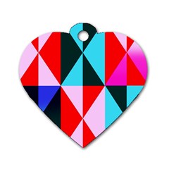 Geometric Pattern Design Angles Dog Tag Heart (two Sides) by Nexatart