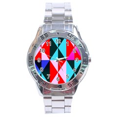 Geometric Pattern Design Angles Stainless Steel Analogue Watch by Nexatart