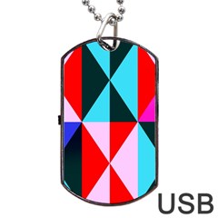 Geometric Pattern Design Angles Dog Tag Usb Flash (two Sides) by Nexatart