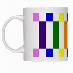 Rainbow Color Blocks Red Orange White Mugs by Nexatart