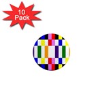 Rainbow Color Blocks Red Orange 1  Mini Magnet (10 pack)  Front