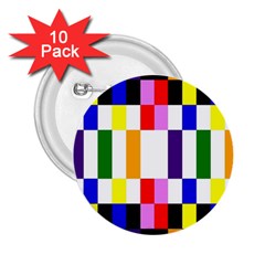 Rainbow Color Blocks Red Orange 2 25  Buttons (10 Pack)  by Nexatart