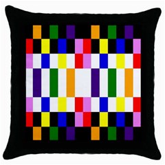 Rainbow Color Blocks Red Orange Throw Pillow Case (black) by Nexatart