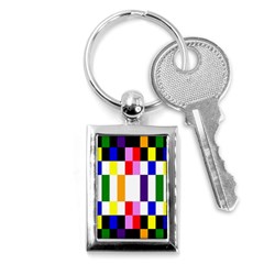 Rainbow Color Blocks Red Orange Key Chains (rectangle)  by Nexatart