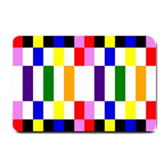 Rainbow Color Blocks Red Orange Small Doormat  by Nexatart