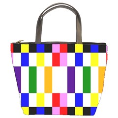 Rainbow Color Blocks Red Orange Bucket Bags by Nexatart