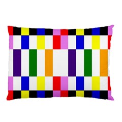 Rainbow Color Blocks Red Orange Pillow Case by Nexatart