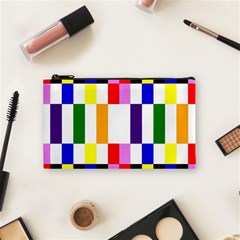 Rainbow Color Blocks Red Orange Cosmetic Bag (small)  by Nexatart