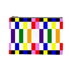 Rainbow Color Blocks Red Orange Cosmetic Bag (large)  by Nexatart