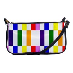 Rainbow Color Blocks Red Orange Shoulder Clutch Bags