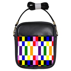 Rainbow Color Blocks Red Orange Girls Sling Bags by Nexatart