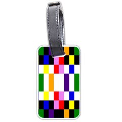 Rainbow Color Blocks Red Orange Luggage Tags (one Side)  by Nexatart