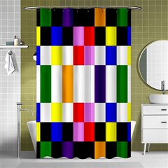 Rainbow Color Blocks Red Orange Shower Curtain 48  X 72  (small)  by Nexatart