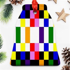 Rainbow Color Blocks Red Orange Ornament (bell) by Nexatart