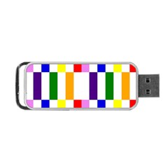 Rainbow Color Blocks Red Orange Portable Usb Flash (one Side) by Nexatart