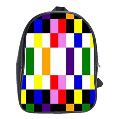 Rainbow Color Blocks Red Orange School Bag (xl) by Nexatart