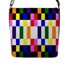 Rainbow Color Blocks Red Orange Flap Messenger Bag (l)  by Nexatart