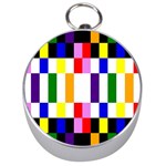 Rainbow Color Blocks Red Orange Silver Compasses Front