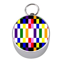 Rainbow Color Blocks Red Orange Mini Silver Compasses by Nexatart