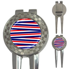 Red White Blue Patriotic Ribbons 3-in-1 Golf Divots by Nexatart