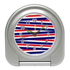 Red White Blue Patriotic Ribbons Travel Alarm Clocks by Nexatart