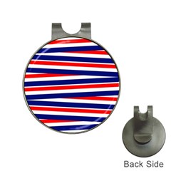 Red White Blue Patriotic Ribbons Hat Clips With Golf Markers by Nexatart