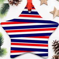 Red White Blue Patriotic Ribbons Star Ornament (two Sides) by Nexatart