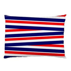 Red White Blue Patriotic Ribbons Pillow Case by Nexatart