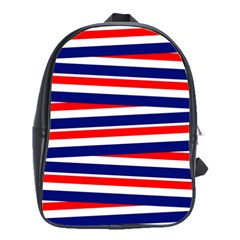 Red White Blue Patriotic Ribbons School Bag (large) by Nexatart