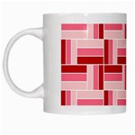 Pink Red Burgundy Pattern Stripes White Mugs Left